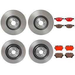 Jaguar Brembo Brakes Kit - Pads &  Rotors Front and Rear (380mm/376mm) (Ceramic) T2R7946 - Brembo 4165089KIT